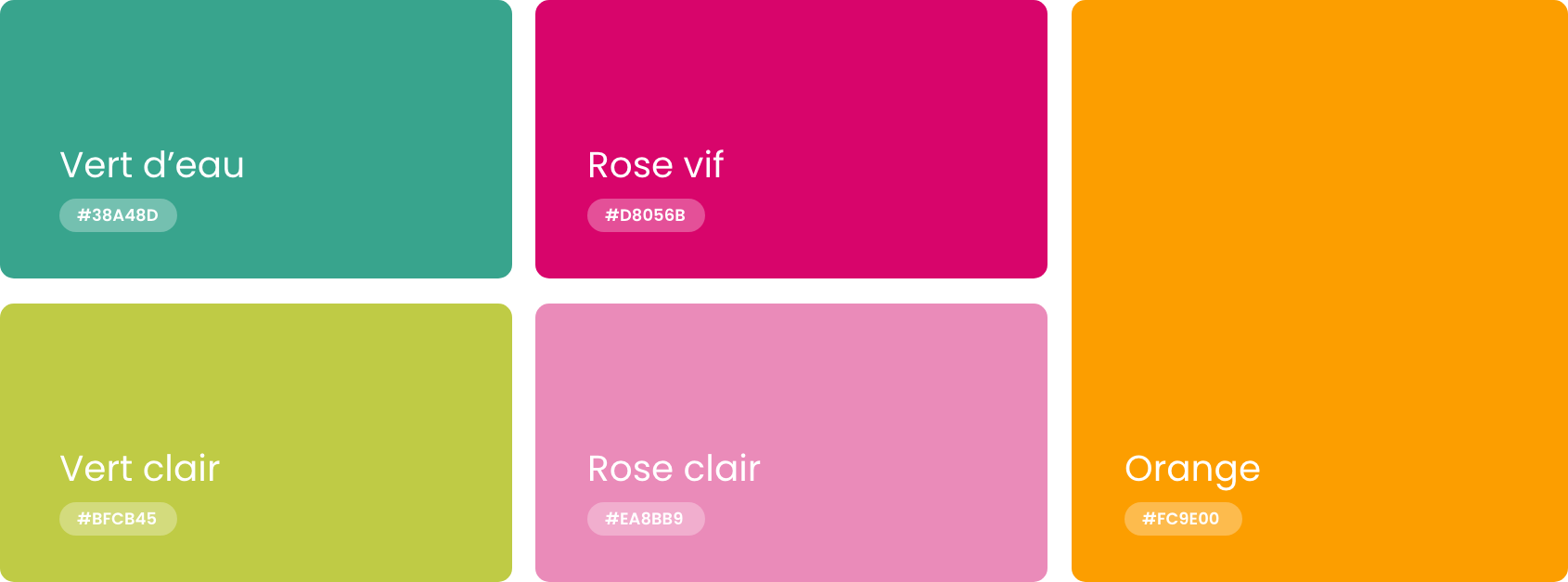 Couleurs principales et secondaires