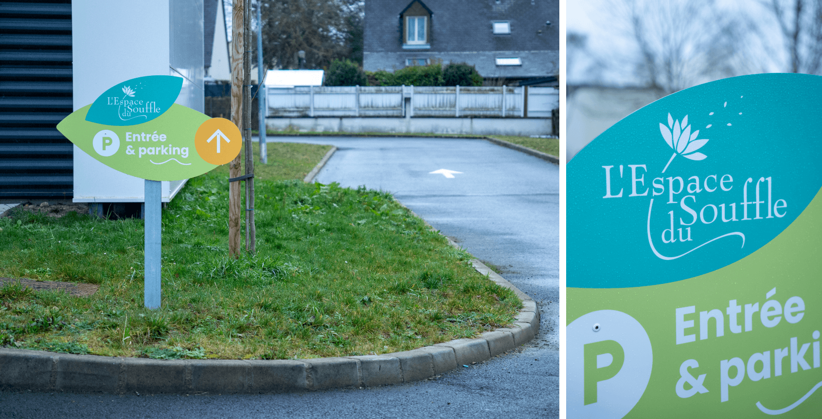 Signalétique locaux de l'Espace du Souffle - panneau directionnel