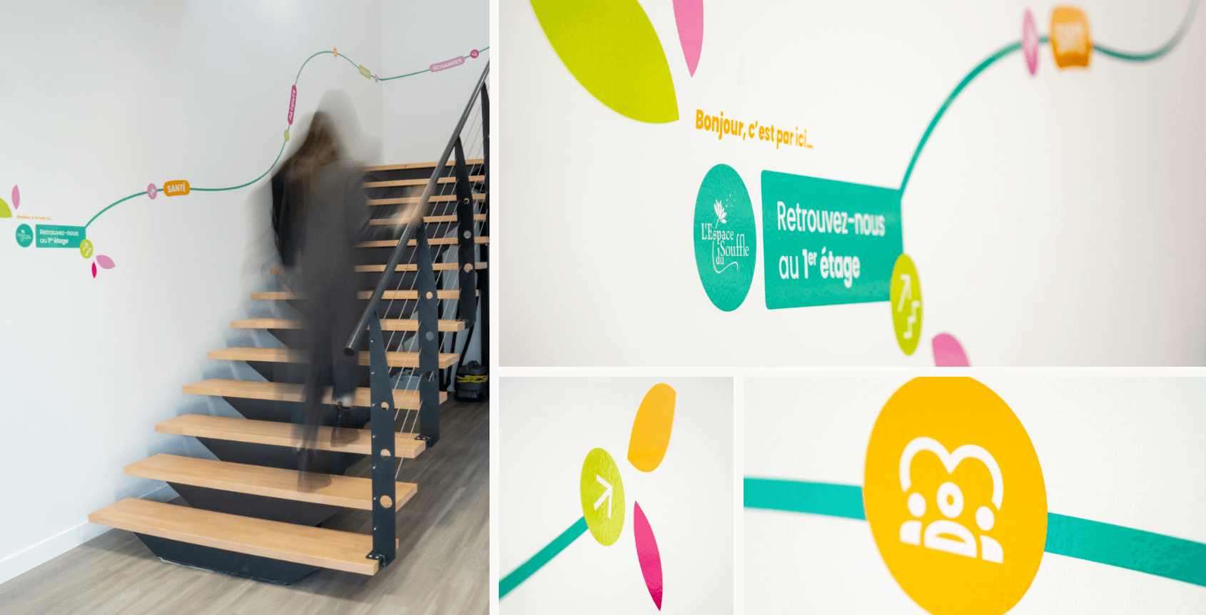 Signalétique locaux de l'Espace du Souffle - escalier