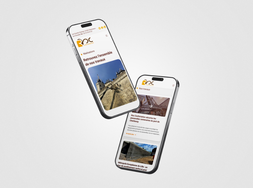 Roc confortation - site web mobile - Réalisations