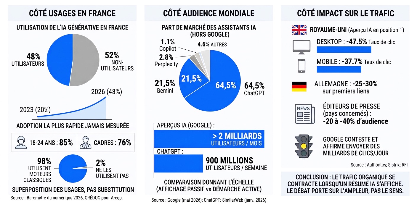 Chiffres clés à retenir sur l'utilisation de l'IA pour search.